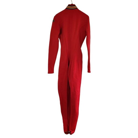 Vintage 90s Ralph Lauren Wool Ski Catsuit Jumpsuit | Red Wool Blend | Made in US - Picture 2 of 8